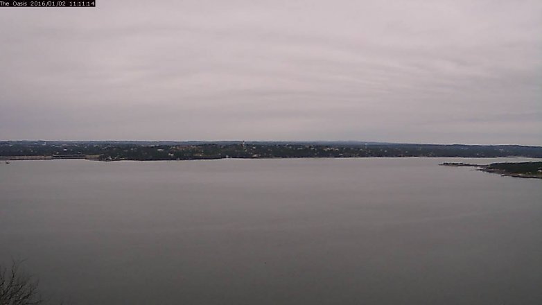 Lake Travis webcam, January 2, 2016 10:15 AM CT