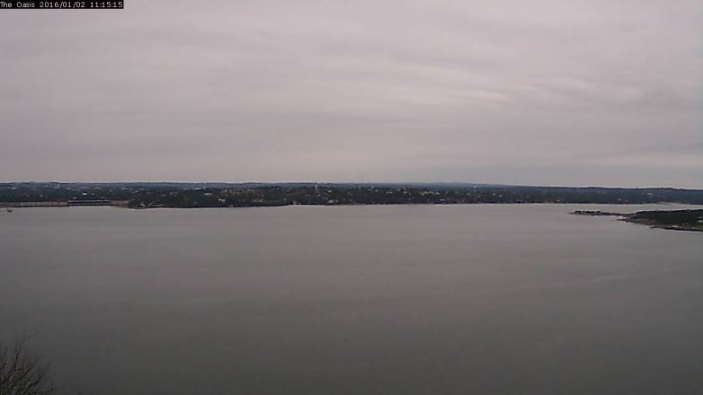 Lake Travis webcam, January 2, 2016 10:20 AM CT