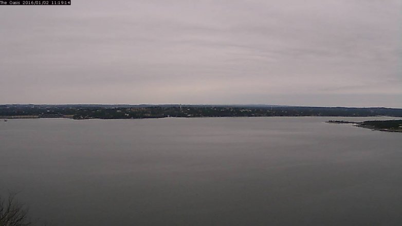 Lake Travis webcam, January 2, 2016 10:25 AM CT