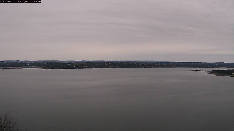 Lake Travis webcam, January 2, 2016 10:30 AM CT