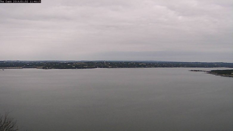 Lake Travis webcam, January 2, 2016 10:55 AM CT
