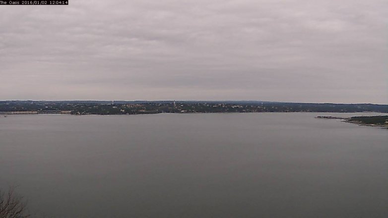Lake Travis webcam, January 2, 2016 11:10 AM CT