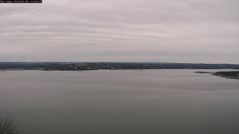 Lake Travis webcam, January 2, 2016 11:25 AM CT