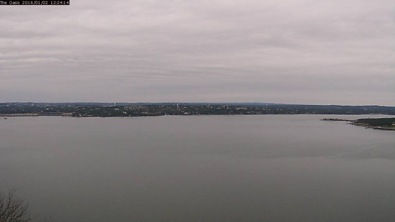 Lake Travis webcam, January 2, 2016 11:30 AM CT