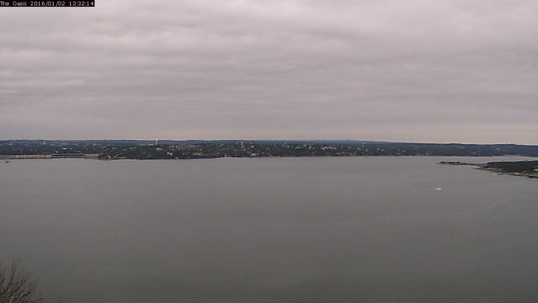 Lake Travis webcam, January 2, 2016 11:40 AM CT