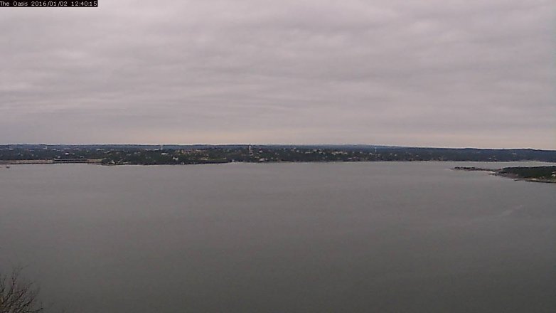 Lake Travis webcam, January 2, 2016 11:50 AM CT