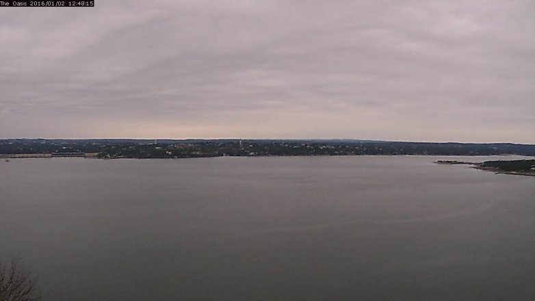 Lake Travis webcam, January 2, 2016 11:55 AM CT