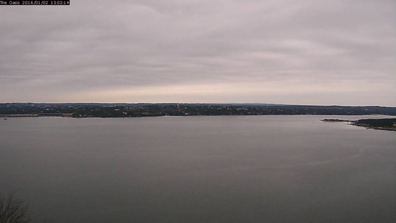 Lake Travis webcam, January 2, 2016 12:10 PM CT