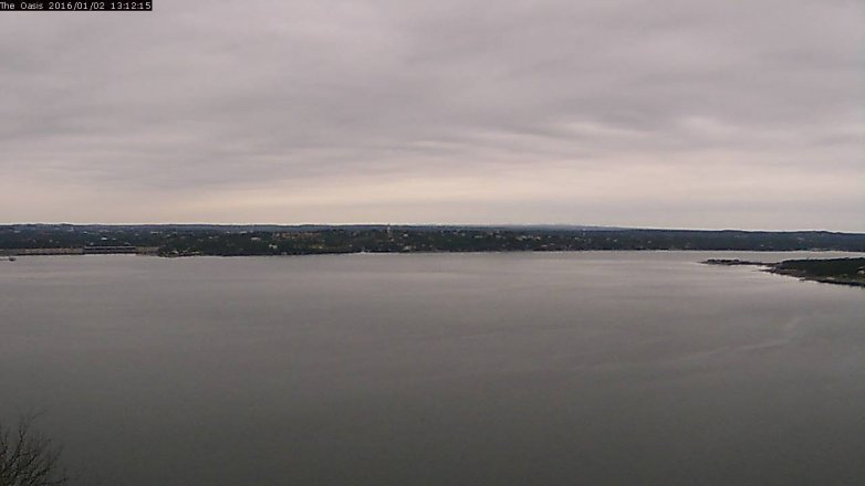 Lake Travis webcam, January 2, 2016 12:20 PM CT