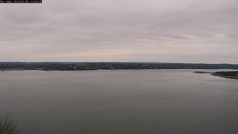 Lake Travis webcam, January 2, 2016 12:25 PM CT