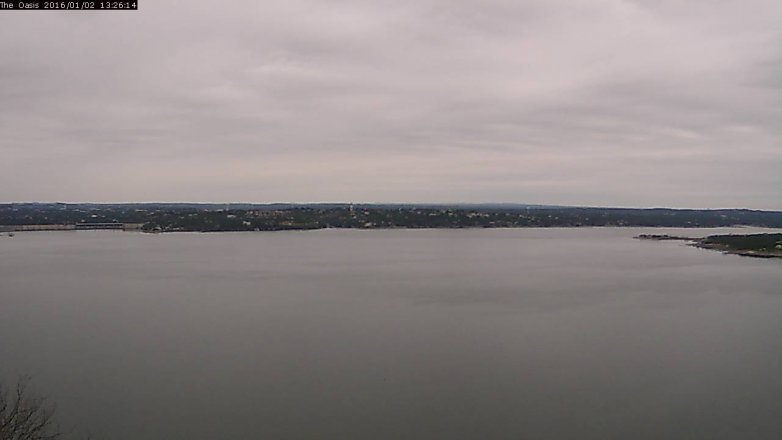 Lake Travis webcam, January 2, 2016 12:35 PM CT