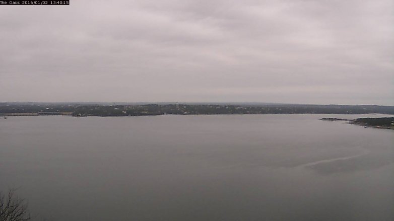 Lake Travis webcam, January 2, 2016 12:50 PM CT