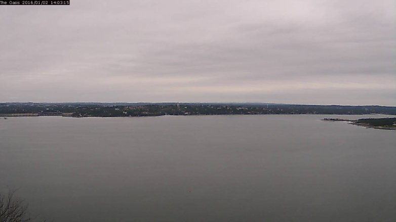 Lake Travis webcam, January 2, 2016 1:10 PM CT