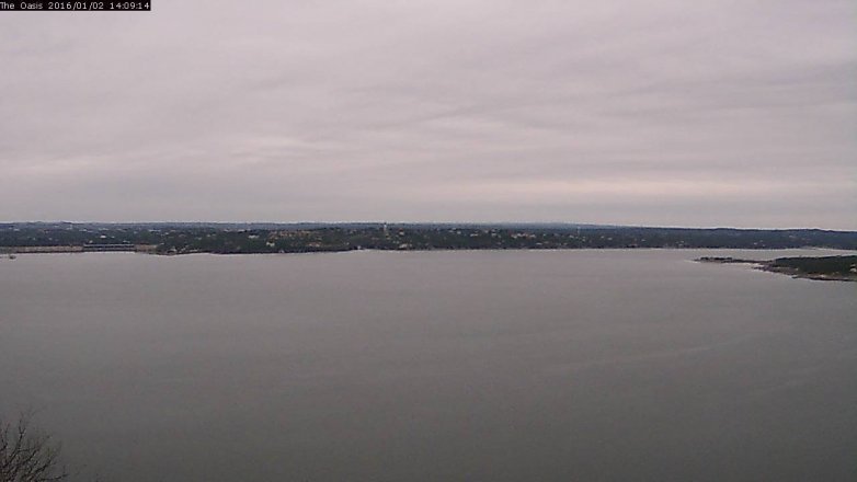 Lake Travis webcam, January 2, 2016 1:15 PM CT