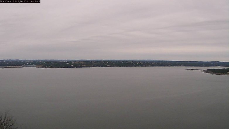 Lake Travis webcam, January 2, 2016 1:20 PM CT