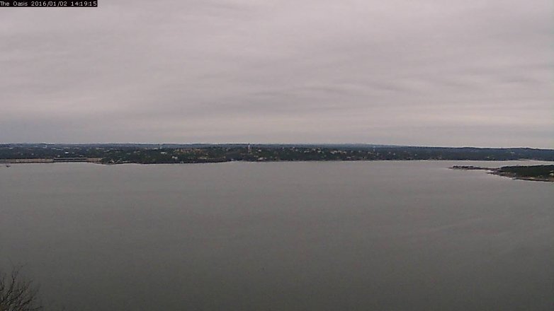 Lake Travis webcam, January 2, 2016 1:25 PM CT
