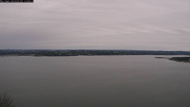 Lake Travis webcam, January 2, 2016 1:30 PM CT
