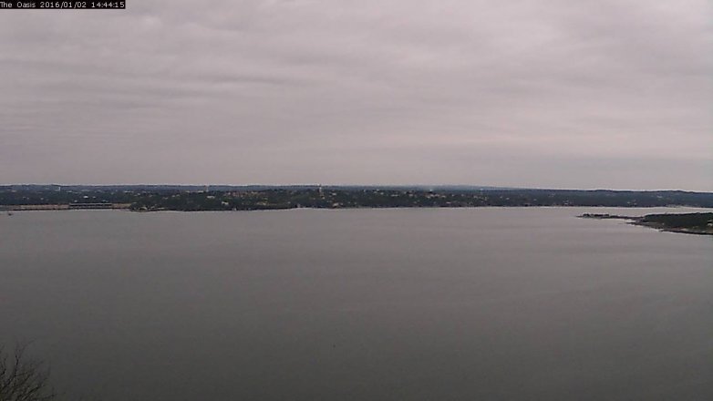 Lake Travis webcam, January 2, 2016 1:50 PM CT
