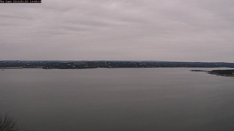 Lake Travis webcam, January 2, 2016 1:55 PM CT