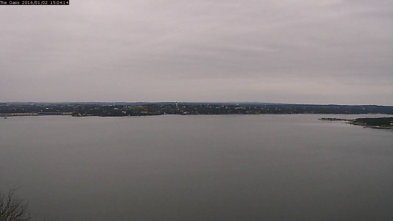 Lake Travis webcam, January 2, 2016 2:10 PM CT