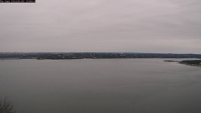 Lake Travis webcam, January 2, 2016 2:15 PM CT
