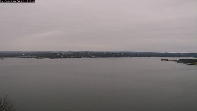 Lake Travis webcam, January 2, 2016 2:20 PM CT