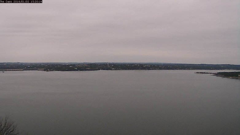Lake Travis webcam, January 2, 2016 2:25 PM CT