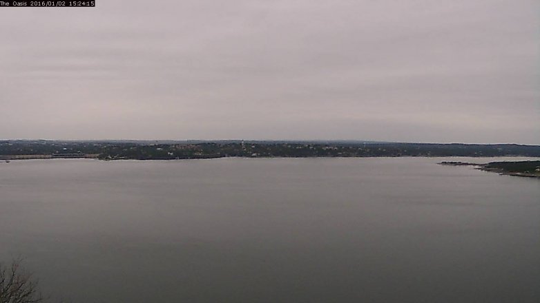 Lake Travis webcam, January 2, 2016 2:30 PM CT