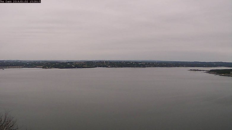 Lake Travis webcam, January 2, 2016 2:35 PM CT
