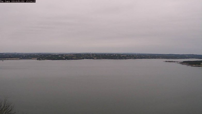 Lake Travis webcam, January 2, 2016 2:40 PM CT
