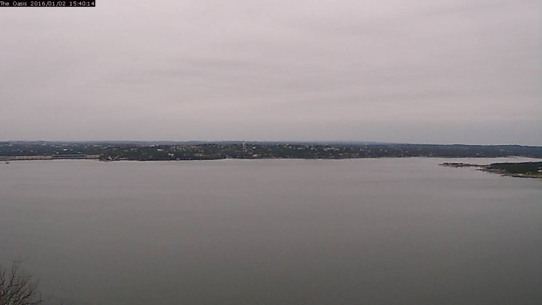Lake Travis webcam, January 2, 2016 2:45 PM CT