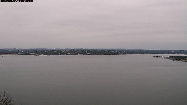 Lake Travis webcam, January 2, 2016 2:50 PM CT