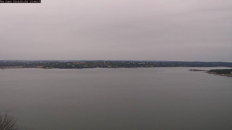 Lake Travis webcam, January 2, 2016 2:55 PM CT