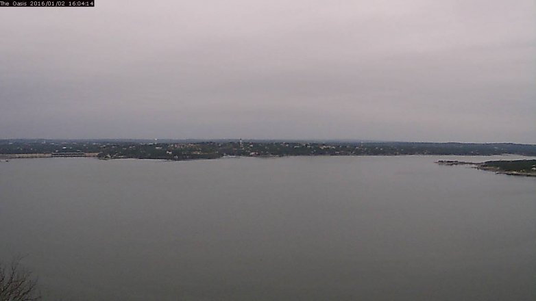 Lake Travis webcam, January 2, 2016 3:10 PM CT