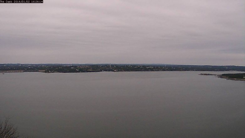 Lake Travis webcam, January 2, 2016 3:30 PM CT