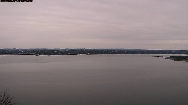 Lake Travis webcam, January 2, 2016 3:40 PM CT