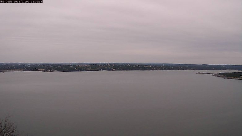 Lake Travis webcam, January 2, 2016 3:45 PM CT