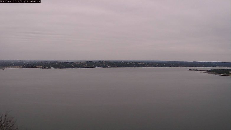Lake Travis webcam, January 2, 2016 3:50 PM CT