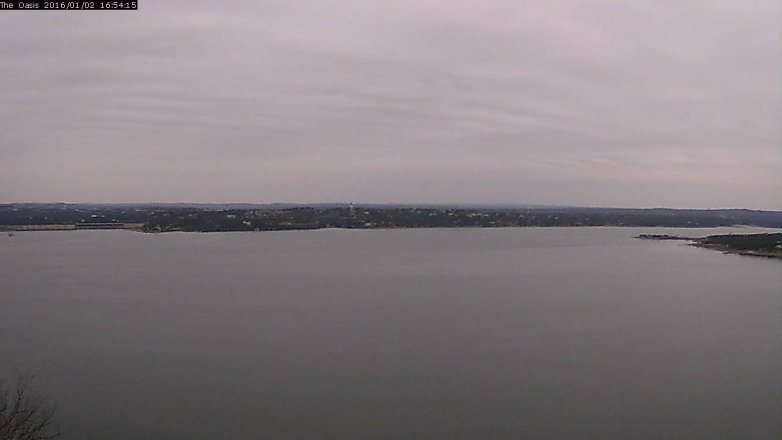 Lake Travis webcam, January 2, 2016 4:00 PM CT