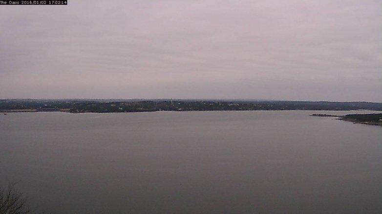 Lake Travis webcam, January 2, 2016 4:10 PM CT