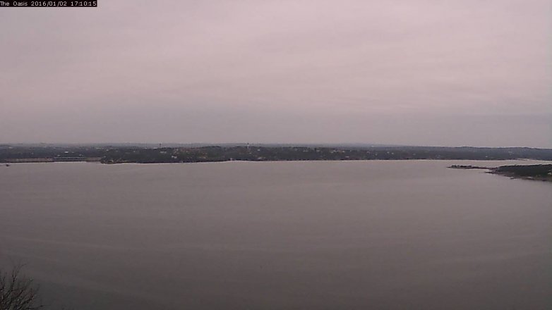 Lake Travis webcam, January 2, 2016 4:15 PM CT