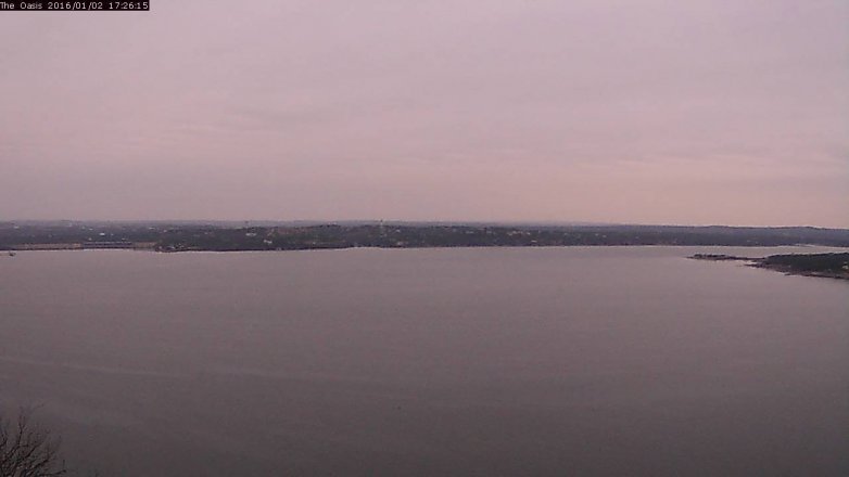 Lake Travis webcam, January 2, 2016 4:30 PM CT