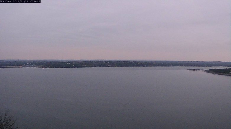 Lake Travis webcam, January 2, 2016 4:40 PM CT