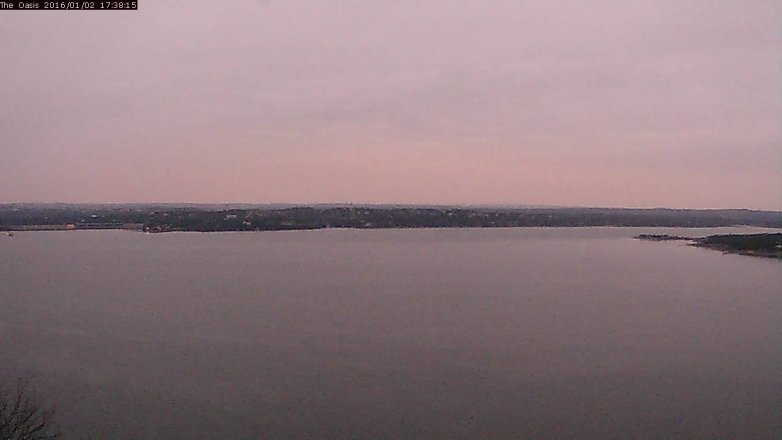 Lake Travis webcam, January 2, 2016 4:45 PM CT