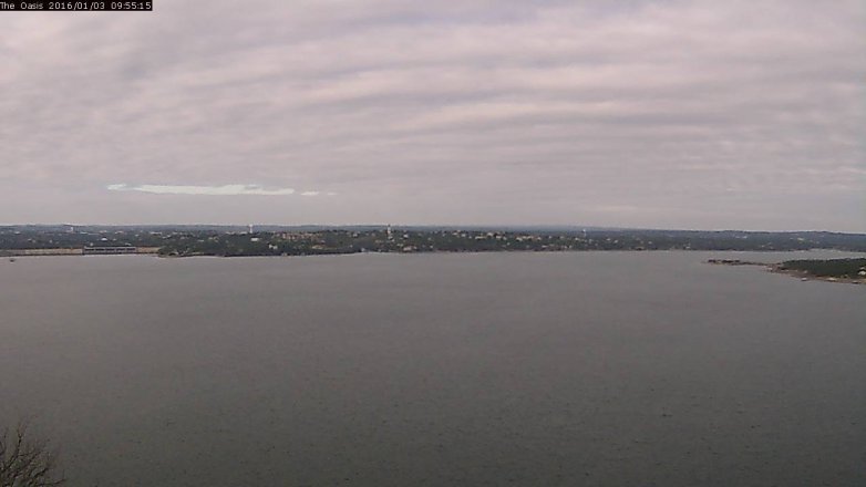 Lake Travis webcam, January 3, 2016 9:00 AM CT
