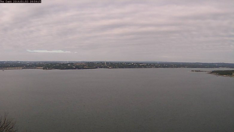 Lake Travis webcam, January 3, 2016 9:05 AM CT