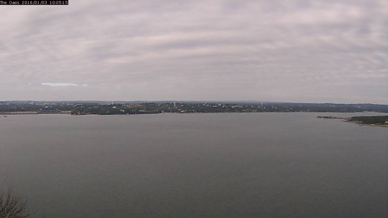 Lake Travis webcam, January 3, 2016 9:10 AM CT