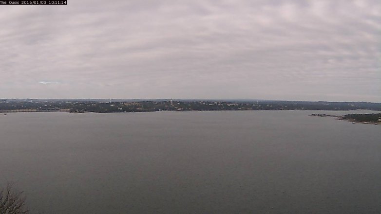 Lake Travis webcam, January 3, 2016 9:15 AM CT