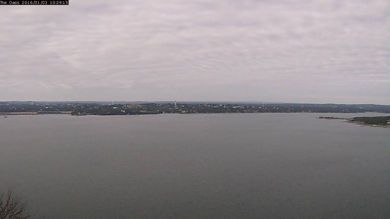 Lake Travis webcam, January 3, 2016 9:35 AM CT