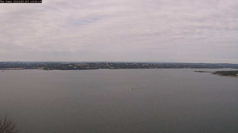 Lake Travis webcam, January 3, 2016 9:45 AM CT